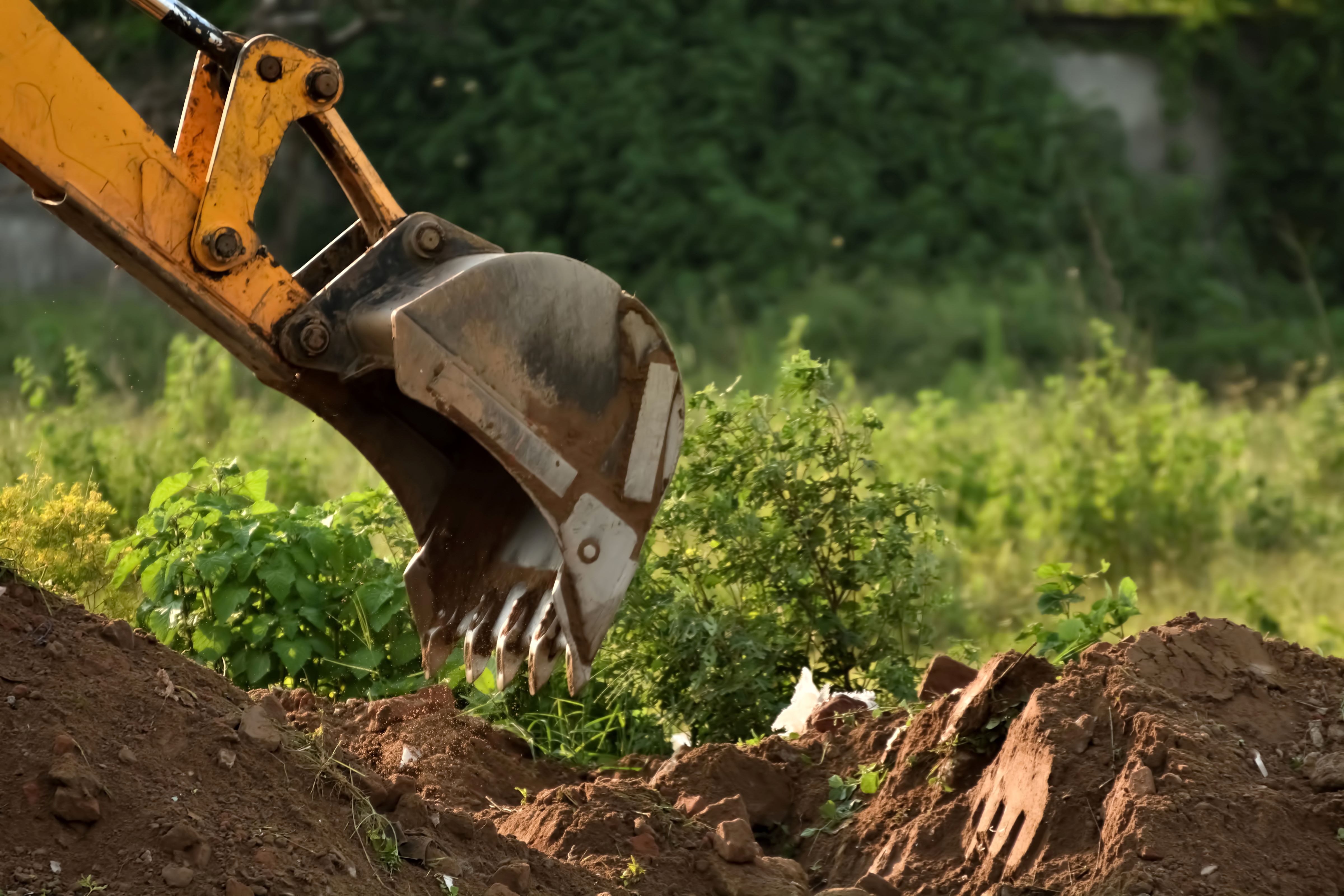 Digger in field