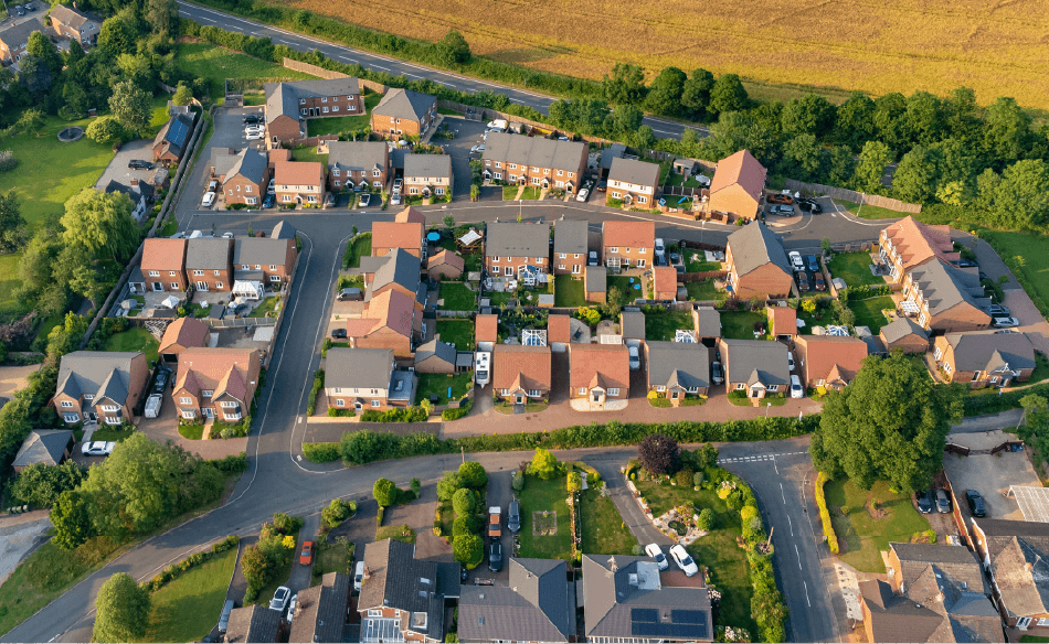 New build housing estate England 1
