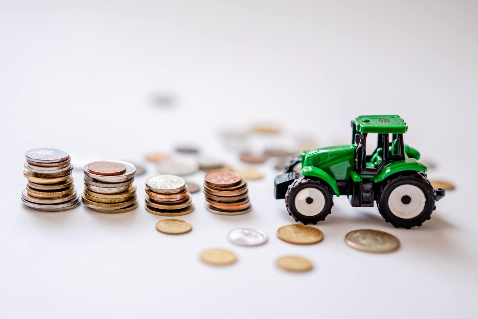 Tractor with money