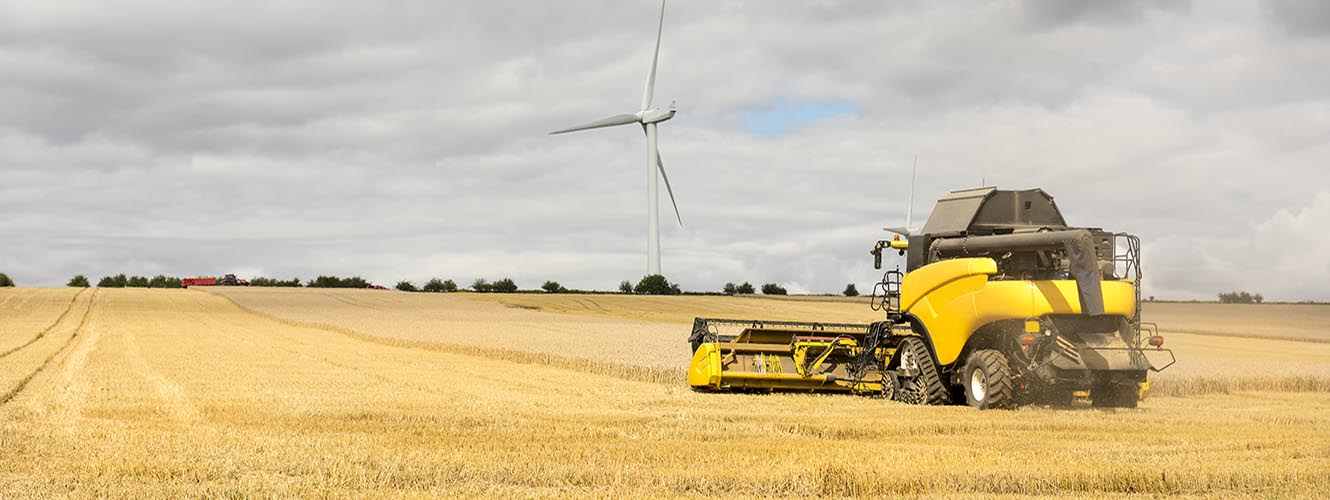 Combine wind turbine fisher german banner