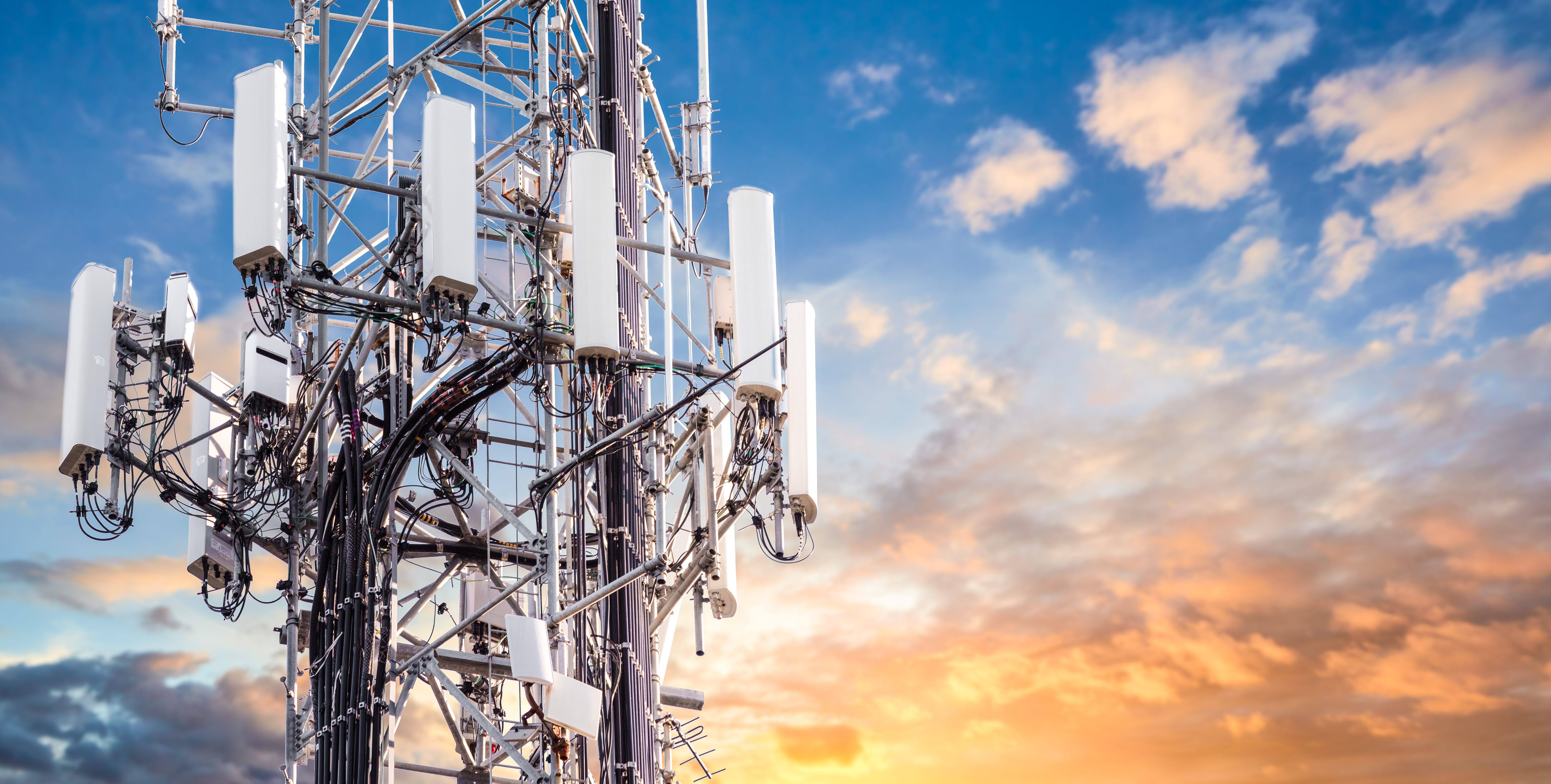 Telecoms mast close up sunrise Resized