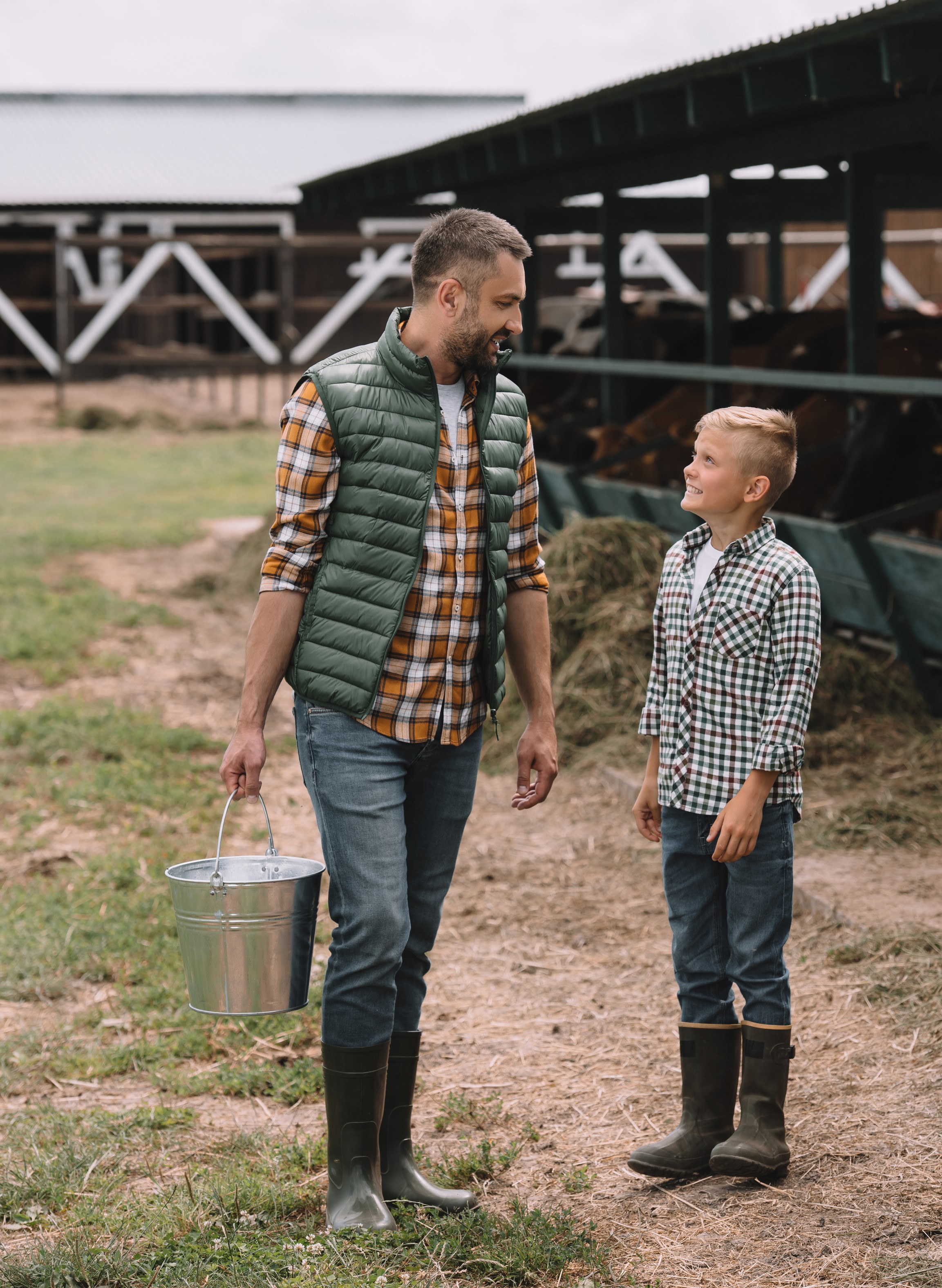 Generations farmer with child son 3