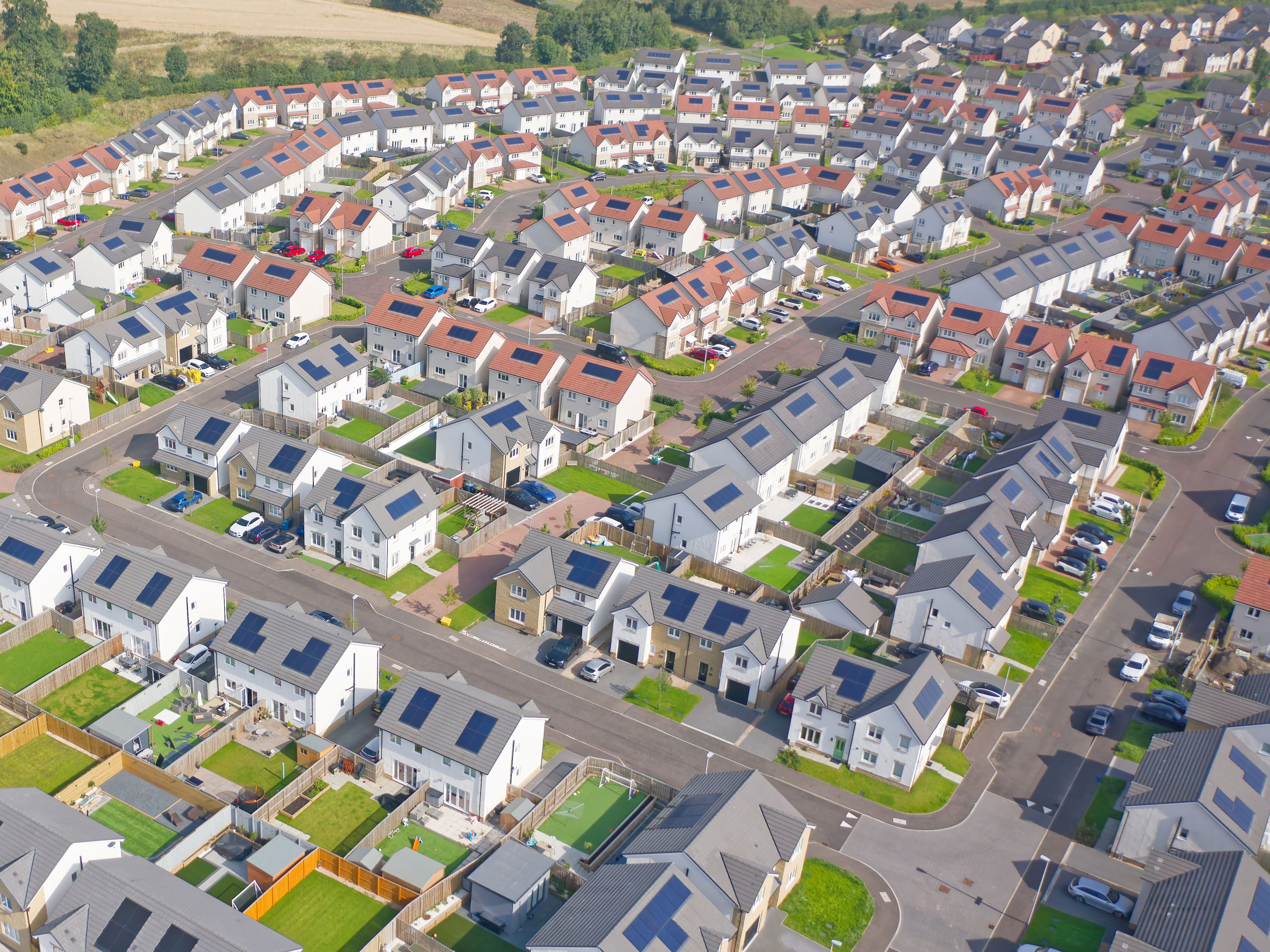 New homes with solar panels