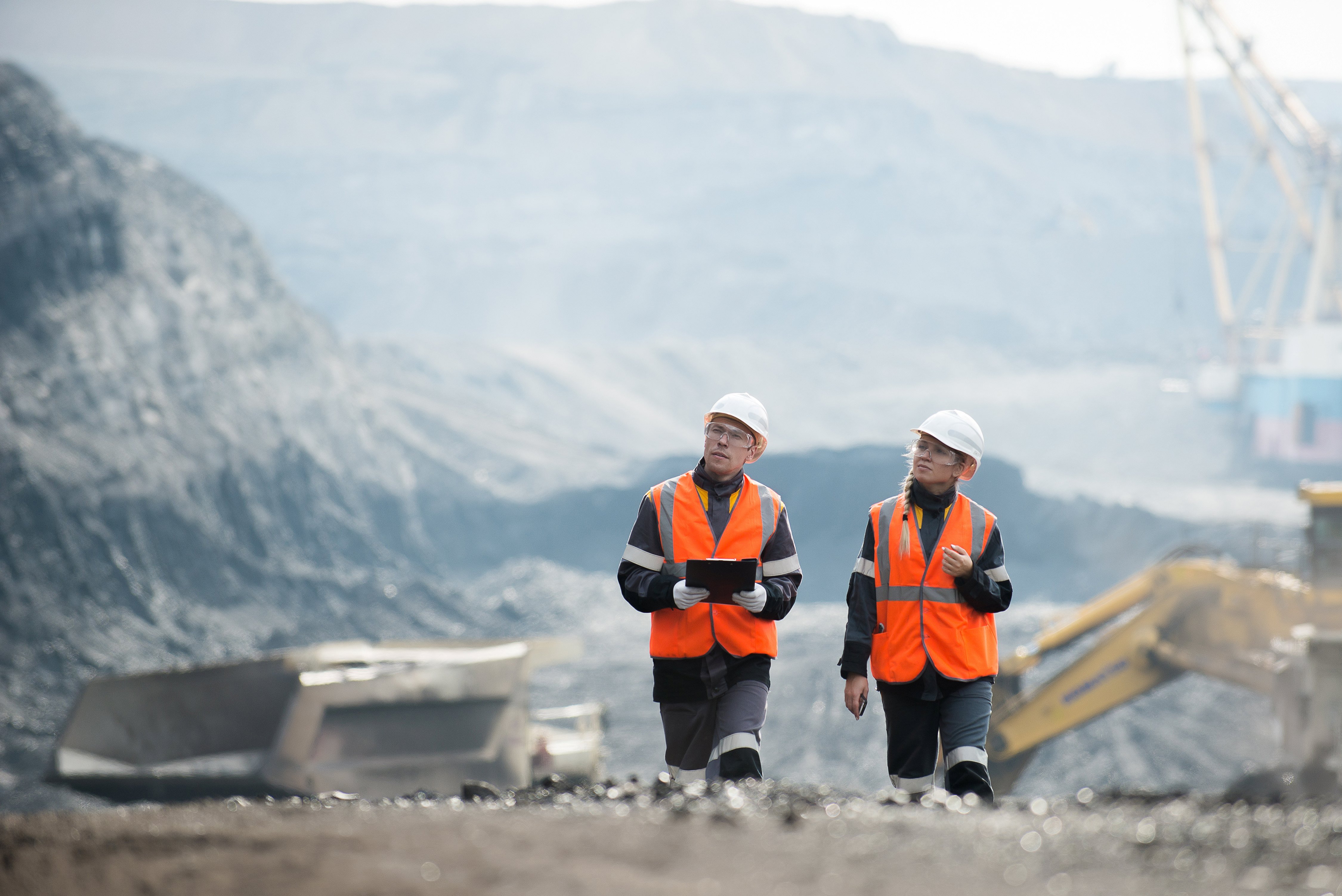 Quarry with people in high vis